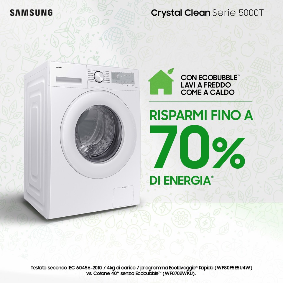 Samsung WW90CGC04DTH lavatrice Caricamento frontale 9 kg 1400 Giri/min A Bianco