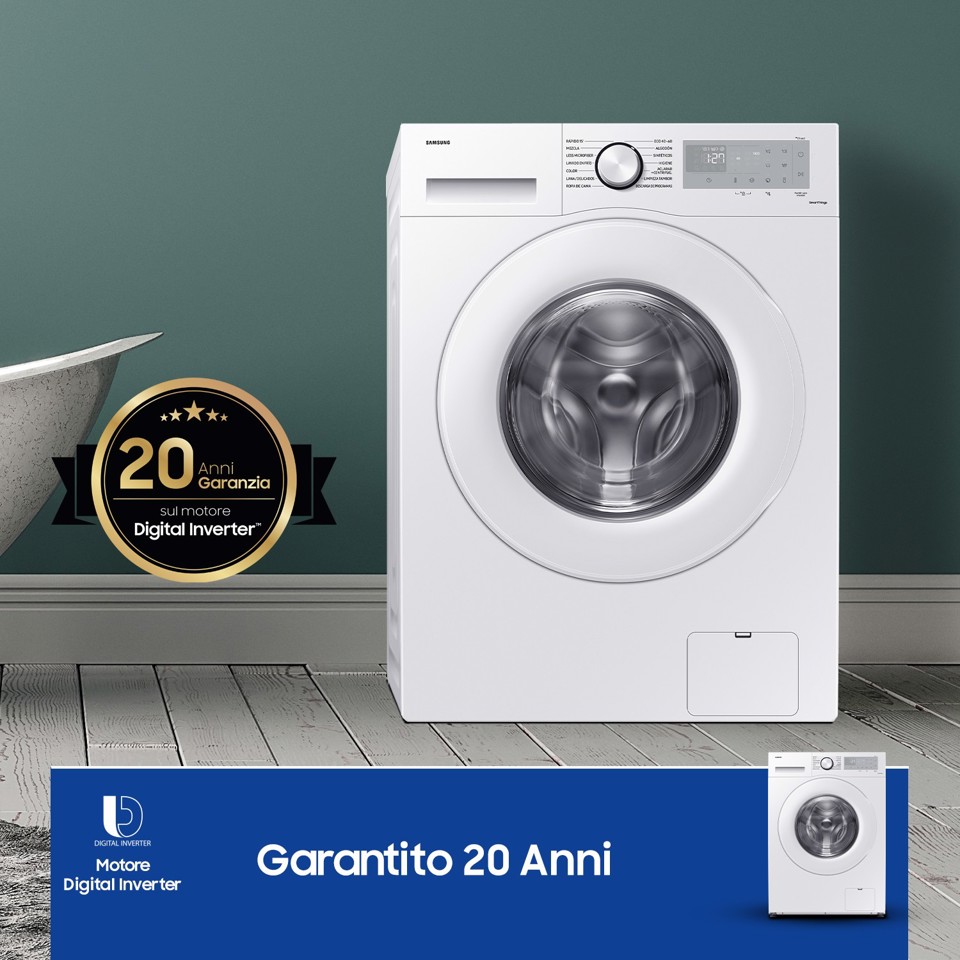 Samsung WW90CGC04DTH lavatrice Caricamento frontale 9 kg 1400 Giri/min A Bianco