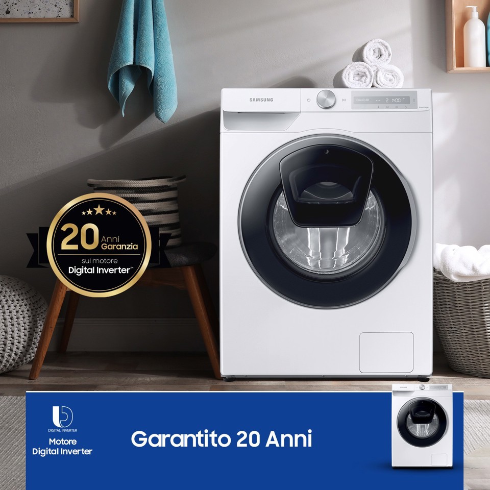 Samsung WW90T684DLH lavatrice Caricamento frontale 9 kg 1400 Giri/min A Bianco