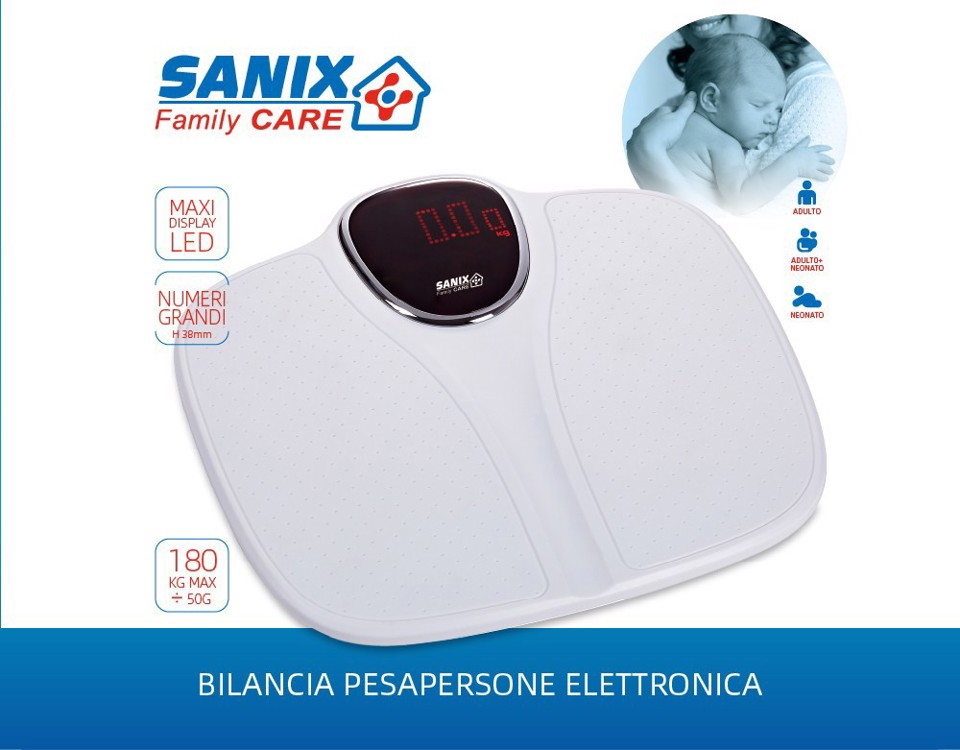 Sanix Family Care XDCAM7010P bilance pesapersone Quadrato Bianco Bilancia pesapersone elettronica