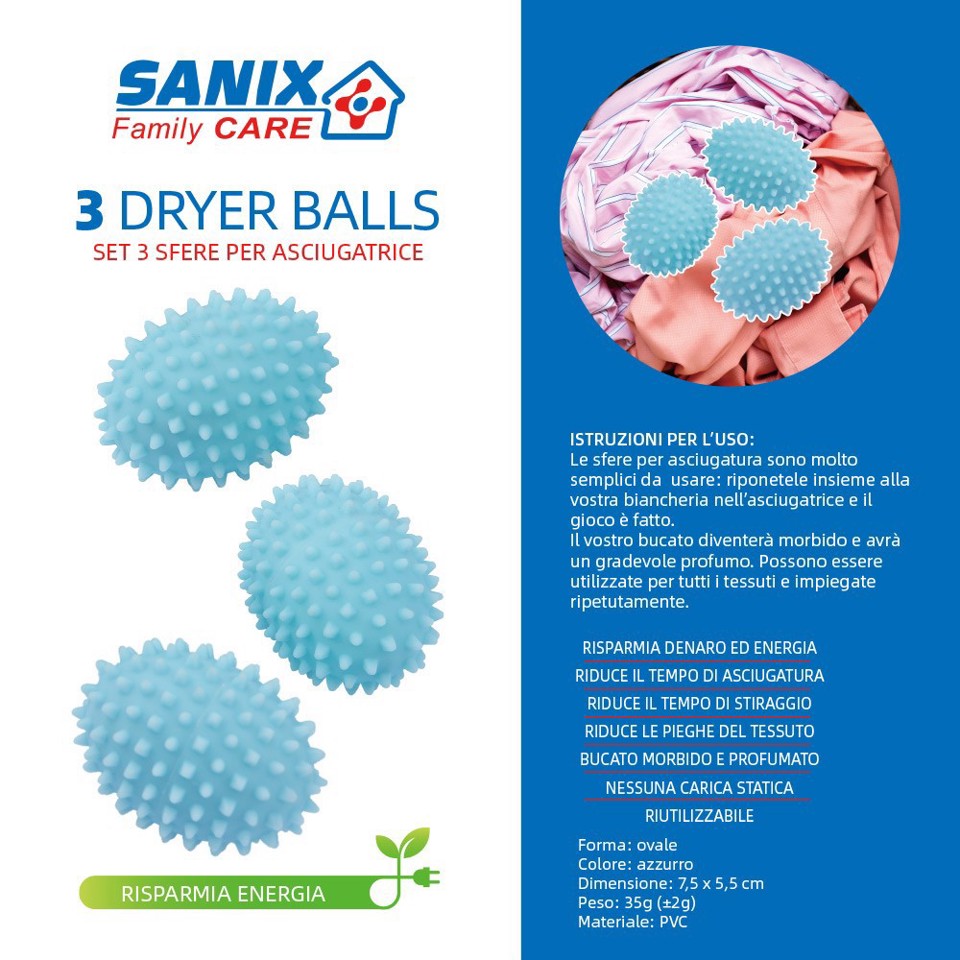 Sanix Family Care TW119 accessorio e componente per lavatrice Palla da bucato 3 pz