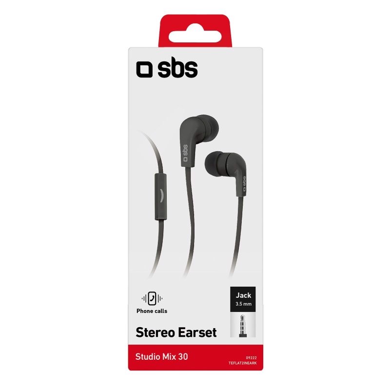 SBS Auricolari filo stereo in-ear Flat Studio Mix 30