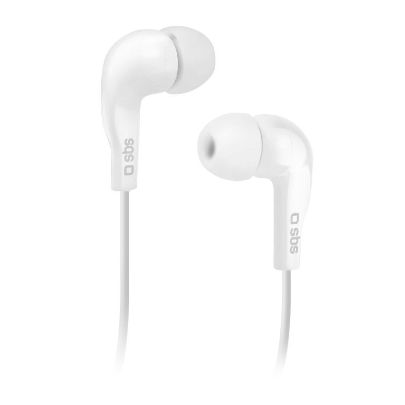 SBS Auricolari filo stereo in-ear Studio Mix 10, jack 3,5 mm con microfono e tasto alla risposta bianco