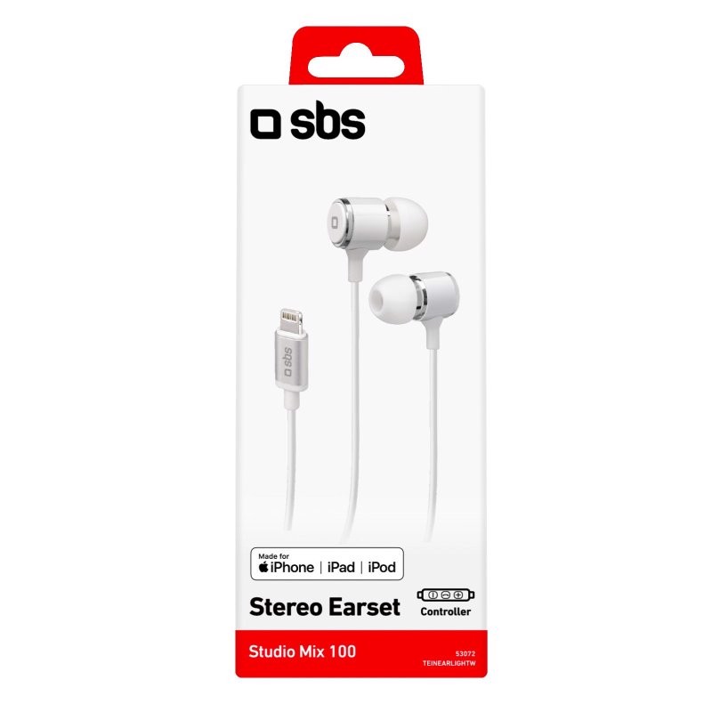 SBS Auricolari in-ear con filo stereo e connettore Lightning Made For Apple