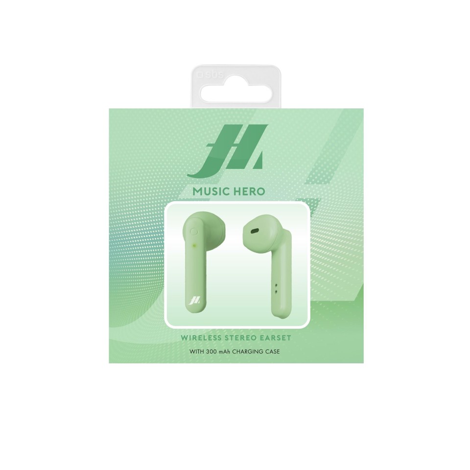 SBS Beat Auricolare True Wireless Stereo (TWS) In-ear Musica e Chiamate Bluetooth Verde