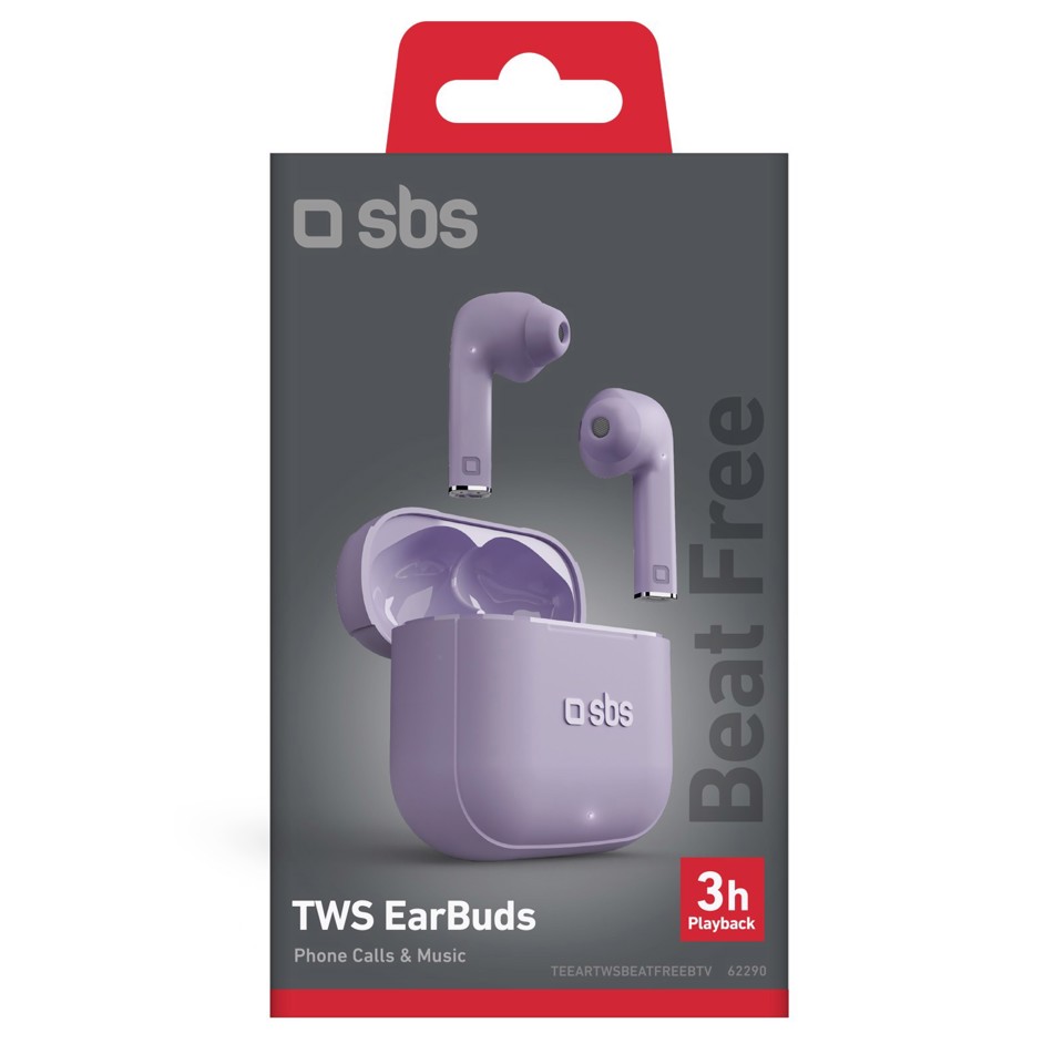 SBS Beat Free Auricolare True Wireless Stereo (TWS) In-ear Chiamate/Musica/Sport/Tutti i giorni Bluetooth Viola