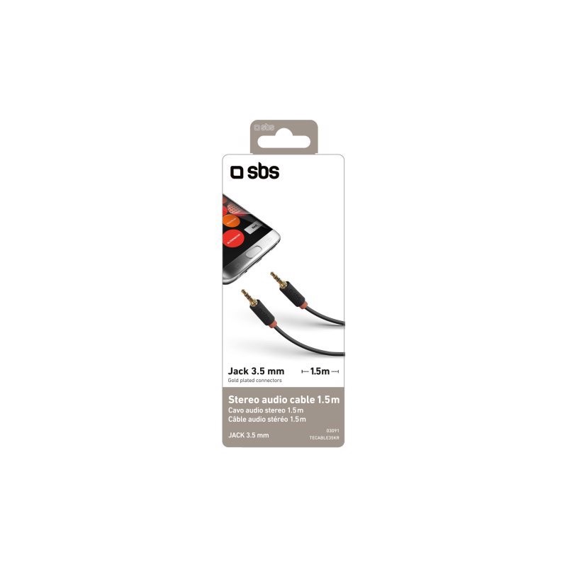 SBS Cavo audio stereo Jack 3,5 mm per cellulari e smartphone