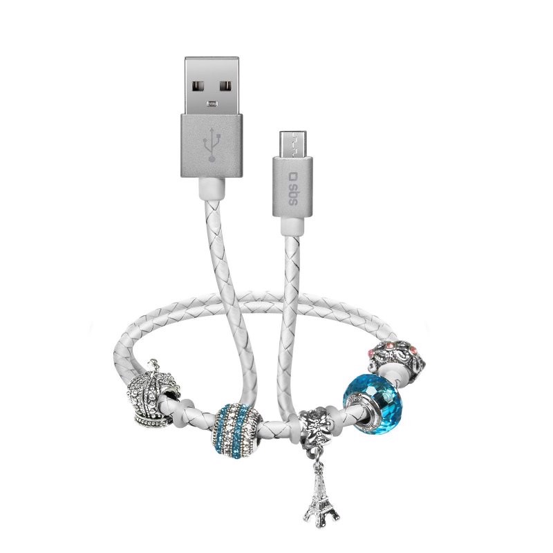SBS Cavo dati e ricarica USB-Micro USB con charm
