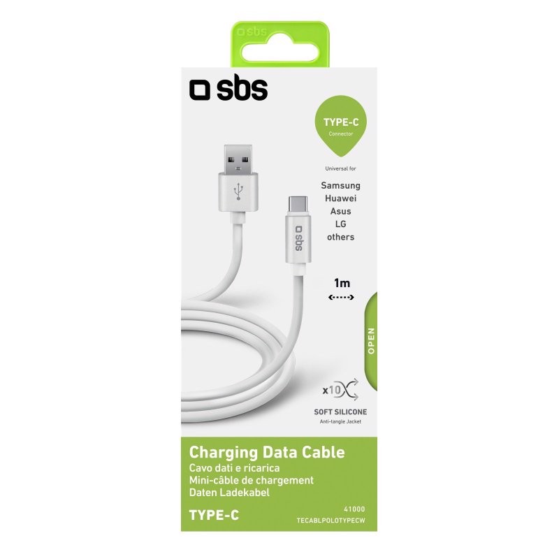 SBS Cavo dati in silicone 1 m - Connettori USB a USB-C