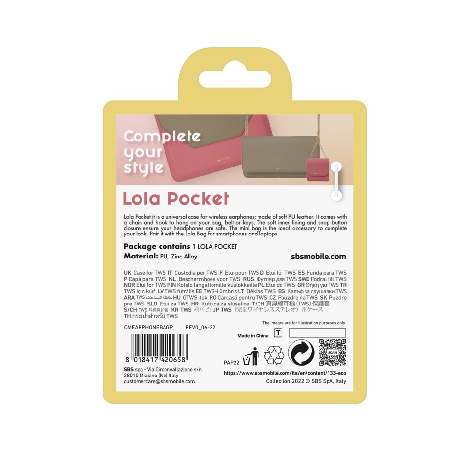 SBS CMEARPHONEBAGP accessorio per cuffia Custodia