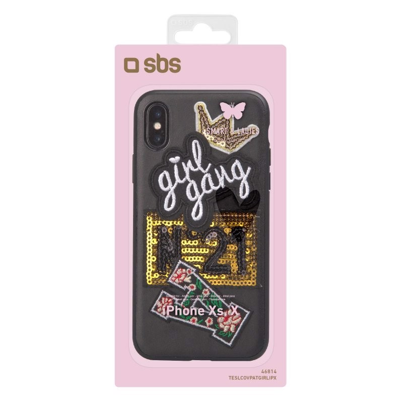 SBS Cover con patch Girl Gang per iPhone XS/X