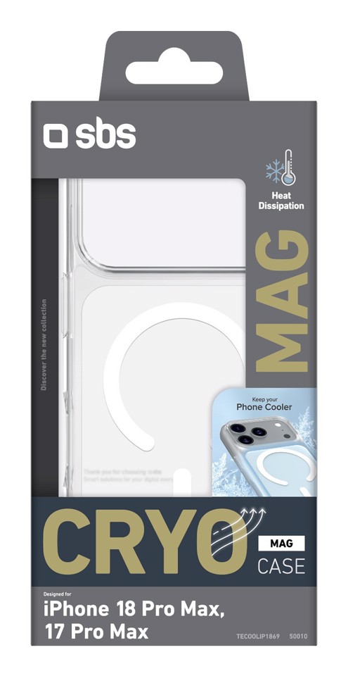 SBS Cryo Mag custodia per cellulare 17,5 cm (6.9") Cover Trasparente, Bianco