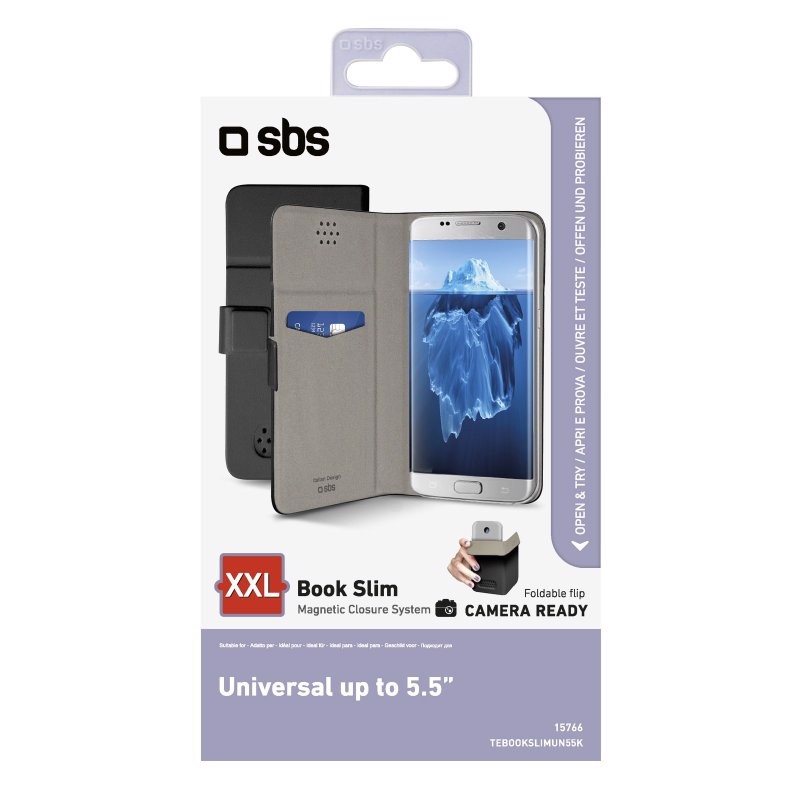 SBS Custodia BookSlim Universale per smartphone fino a 5,5''