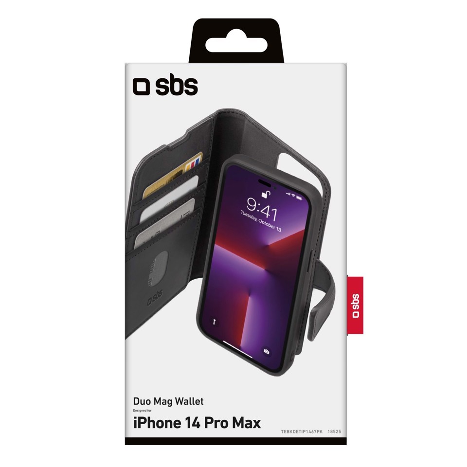 SBS Duo Mag custodia per cellulare 17 cm (6.7") Custodia a libro Nero