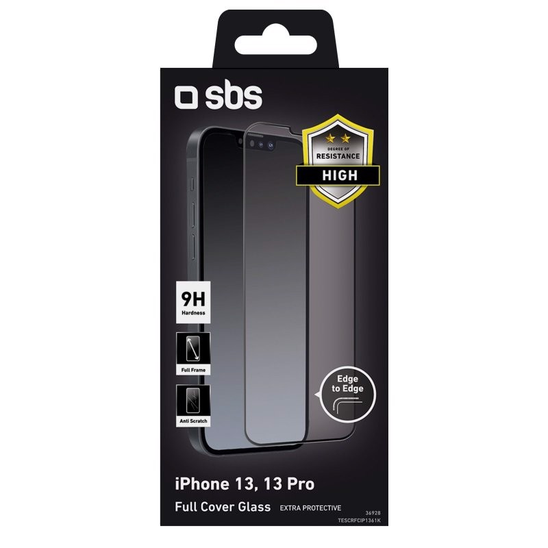 SBS Glass screen protector Full Cover per iPhone 13/13 Pro/iPhone 14