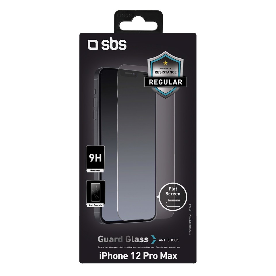 SBS Glass screen protector per iPhone 12 Pro Max