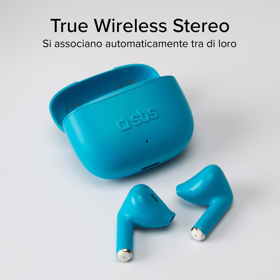 SBS Go Pods Auricolare True Wireless Stereo (TWS) In-ear Musica e Chiamate USB tipo-C Bluetooth Blu