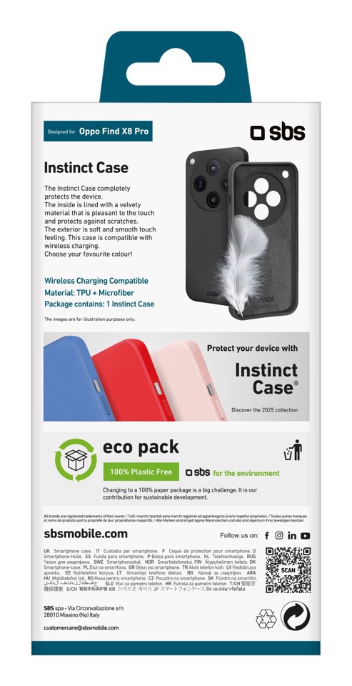 SBS Instinct Cover Nero OPPO FIND X 8 PRO  