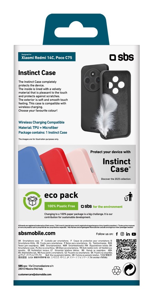 SBS Instinct Cover Nero XIAOMI REDMI 14C