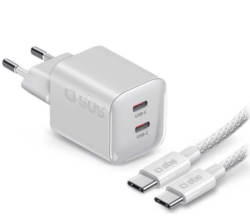 SBS LAKITTRGAN2C100WW Caricabatterie per dispositivi mobili Universale Bianco AC Ricarica rapida Interno