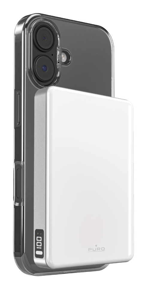 SBS LCD Pure Power Mag Polimeri di litio (LiPo) 10000 mAh Carica wireless Bianco