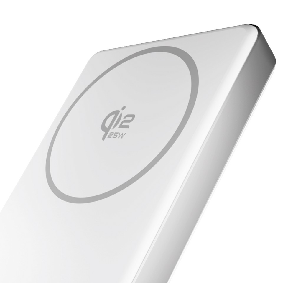 SBS LCD Pure Power Mag Polimeri di litio (LiPo) 10000 mAh Carica wireless Bianco