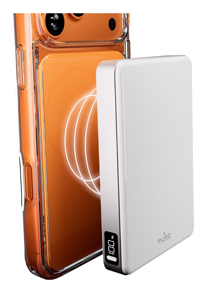 SBS LCD Pure Power Mag Polimeri di litio (LiPo) 10000 mAh Carica wireless Bianco
