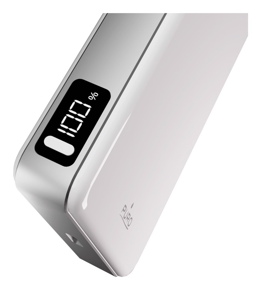 SBS LCD Pure Power Mag Polimeri di litio (LiPo) 10000 mAh Carica wireless Bianco