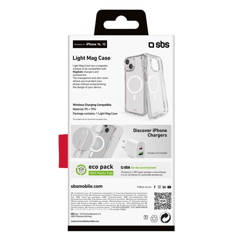 SBS Light Mag custodia per cellulare 15,5 cm (6.1") Cover Trasparente
