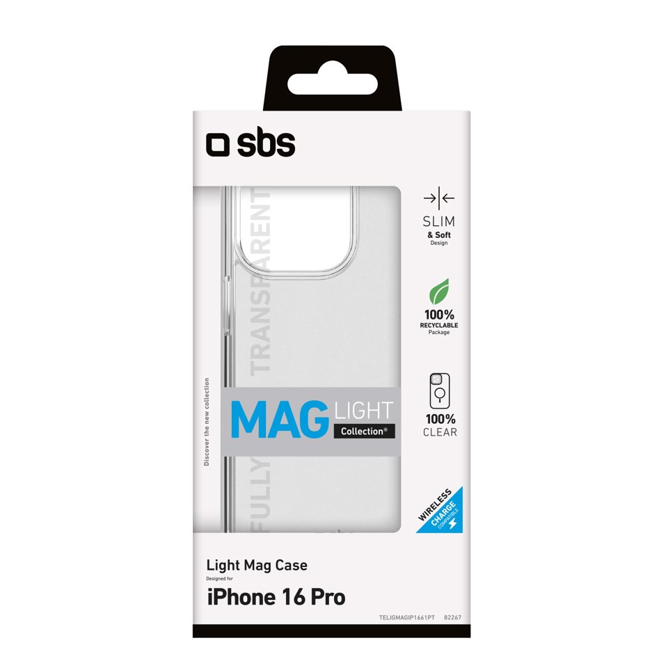 SBS Light Mag Cover Trasparente magsafe iphone 16 pro