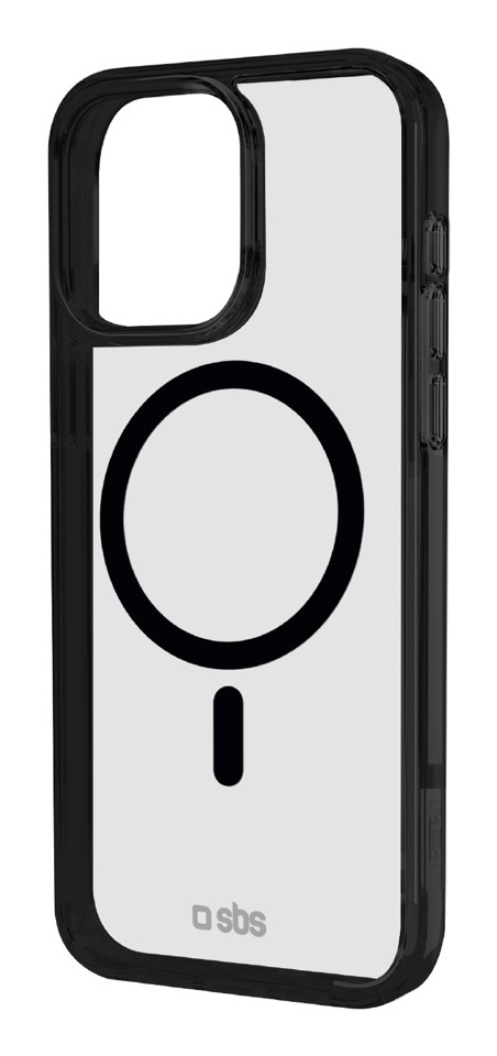 SBS Mag frame Cover Nero, Trasparente iphone 16 pro magsafe