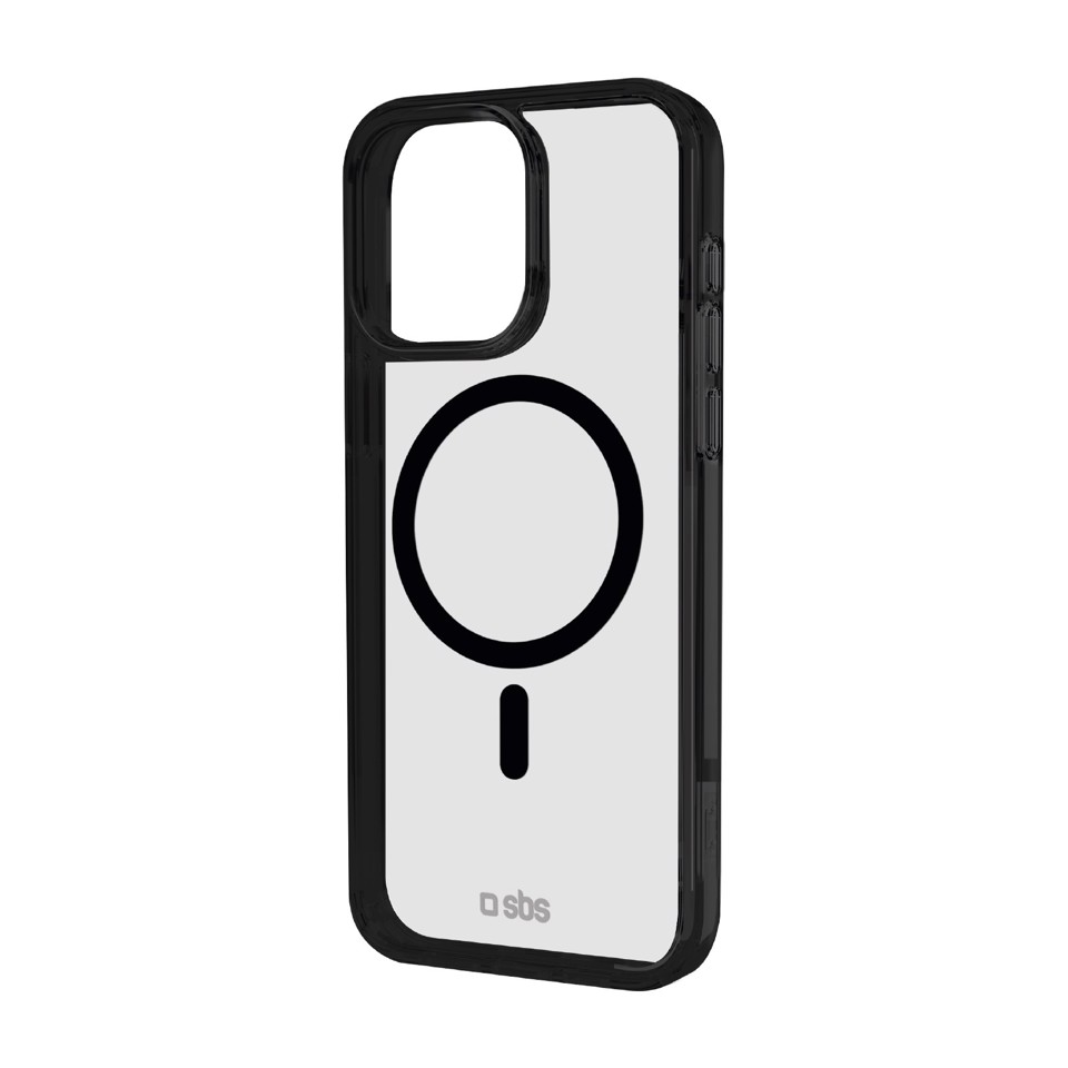 SBS Mag frame Cover Nero, Trasparente iphone 16 pro magsafe