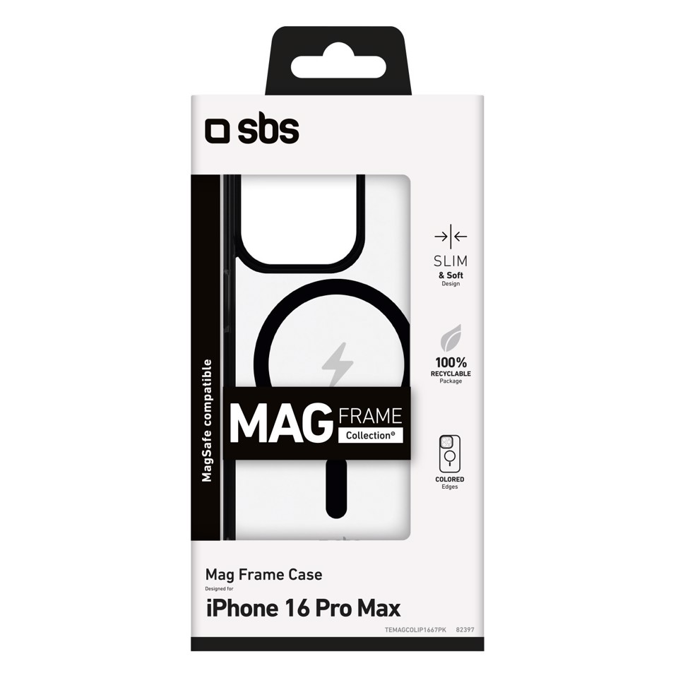 SBS Mag frame custodia per cellulare 17,5 cm (6.9") Cover Nero, Trasparente