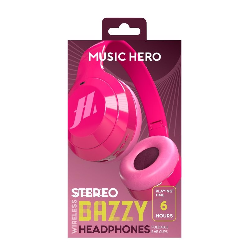 SBS MHHEADBUZZYBTP cuffia e auricolare Wireless A Padiglione Musica e Chiamate USB tipo-C Rosa
