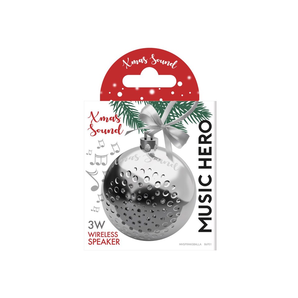 SBS MHSPXMASBALLA altoparlante portatile e per feste Argento 3 W