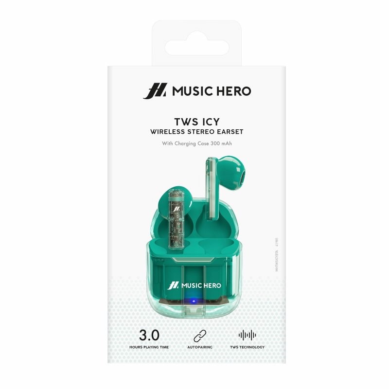 SBS Music Hero Auricolare True Wireless Stereo (TWS) In-ear Musica e Chiamate Bluetooth Ciano