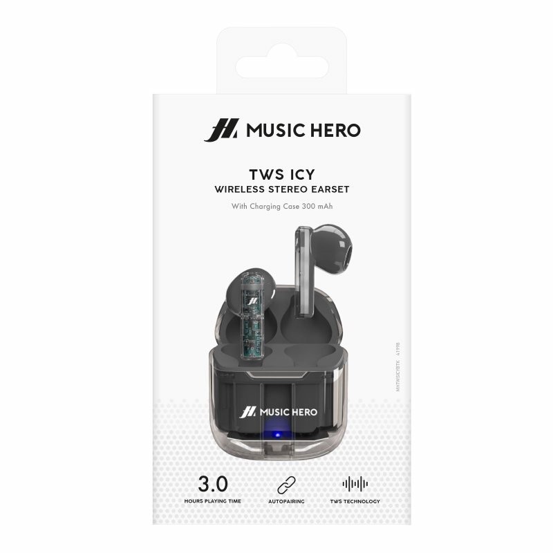 SBS Music Hero Auricolare True Wireless Stereo (TWS) In-ear Musica e Chiamate Bluetooth Nero