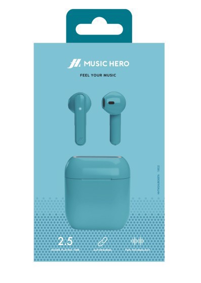SBS Nubox Auricolare True Wireless Stereo (TWS) In-ear Musica e Chiamate USB tipo-C Bluetooth Ciano