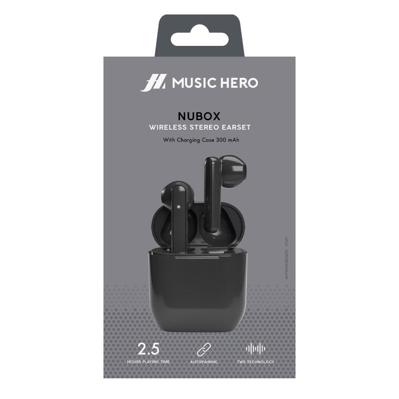 SBS Nubox Auricolare True Wireless Stereo (TWS) In-ear Musica e Chiamate USB tipo-C Bluetooth Nero