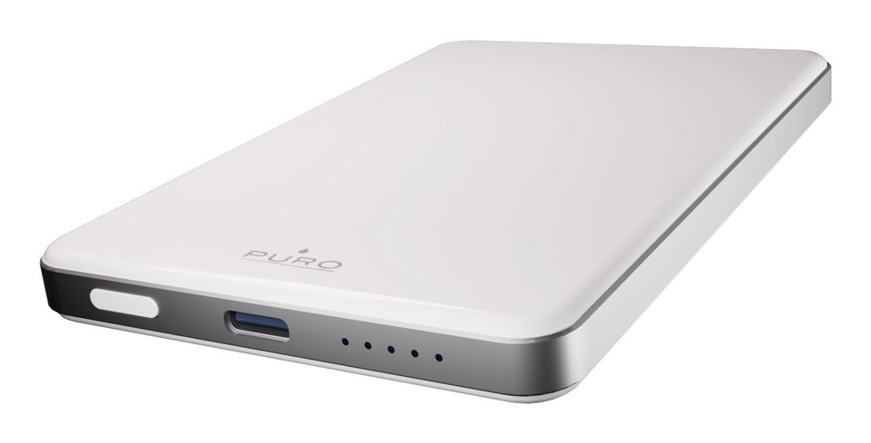 SBS Pure Power Mag Polimeri di litio (LiPo) 5000 mAh Carica wireless Bianco