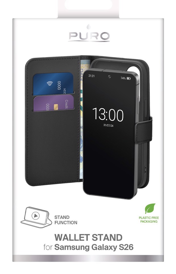 SBS PUSGS26BOOKC8BLK custodia per cellulare 17,5 cm (6.9") Custodia flip a libro Nero