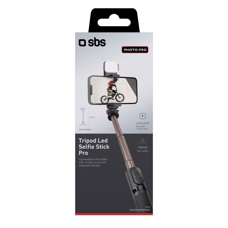 SBS Selfie stick treppiede Smartphone 3 gamba/gambe Nero