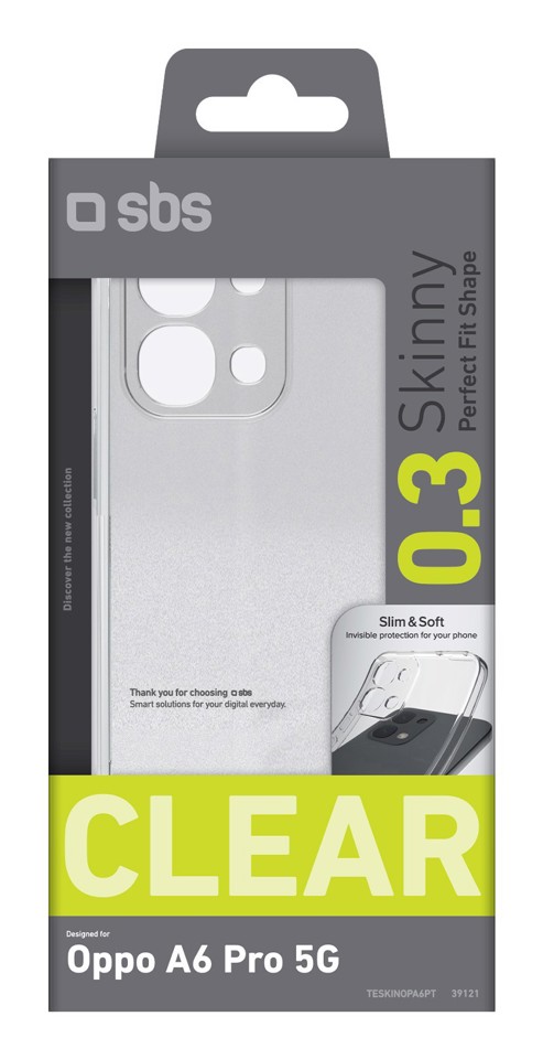 SBS Skinny custodia per cellulare 16,7 cm (6.57") Cover Trasparente oppo a6 pro 5g