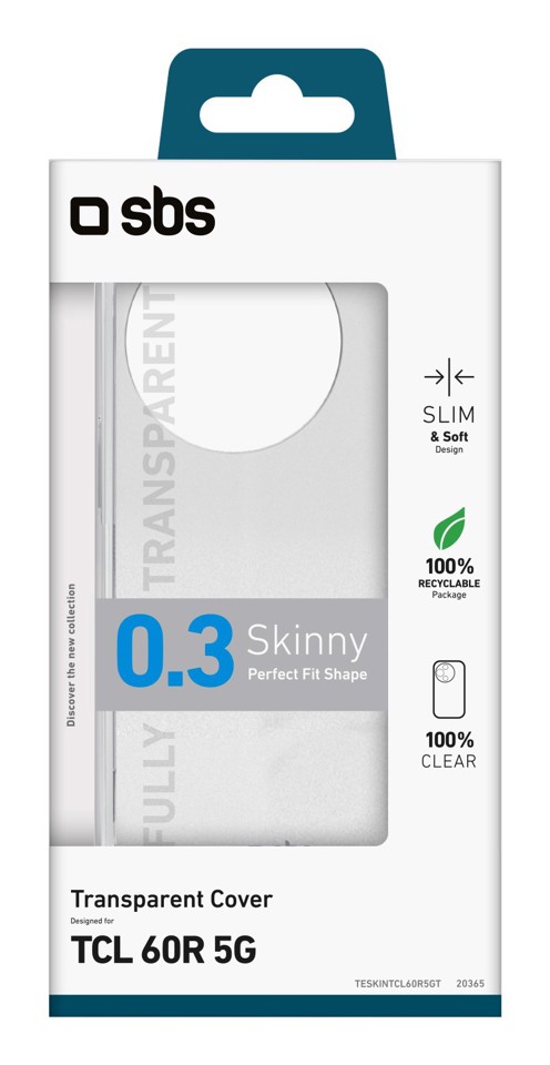 SBS Skinny custodia per cellulare  tcl 60r 5g Cover Trasparente