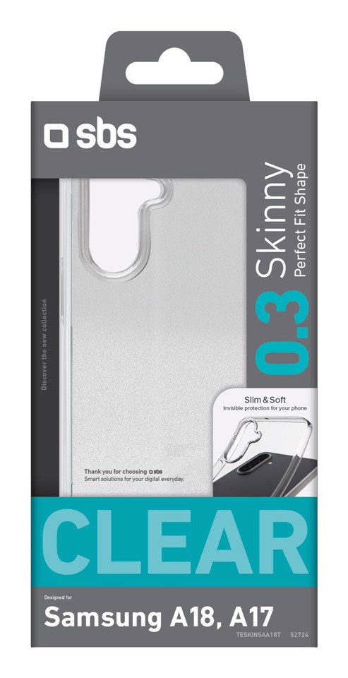 SBS Skinny custodia per cellulare 17 cm (6.7") Cover Trasparente