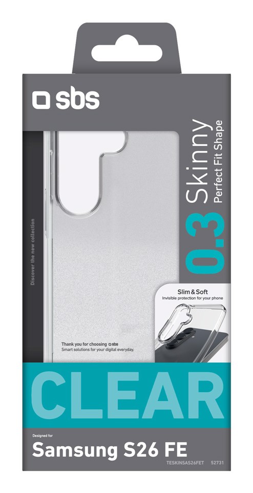 SBS Skinny custodia per cellulare 17 cm (6.7") Cover Trasparente