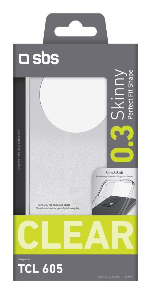 SBS Skinny custodia per cellulare 17 cm (6.7") Cover Trasparente