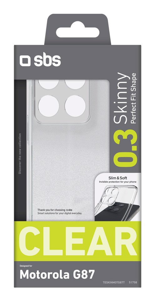SBS Skinny custodia per cellulare 17,2 cm (6.78") Cover Trasparente