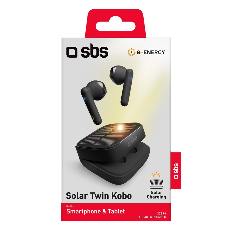 SBS Solar Twin Kobo Auricolare True Wireless Stereo (TWS) In-ear Musica e Chiamate Nero