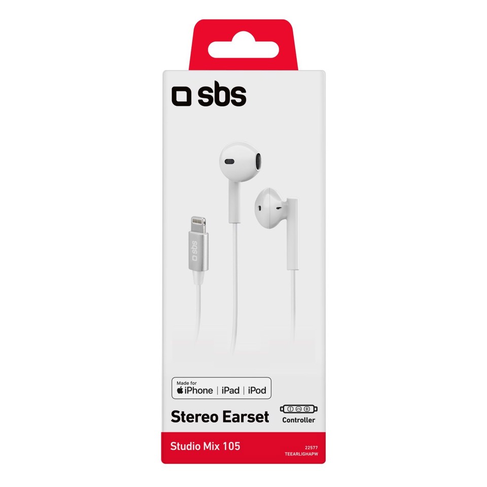 SBS Studio Mix 105 Auricolare Cablato In-ear Musica e Chiamate Bianco